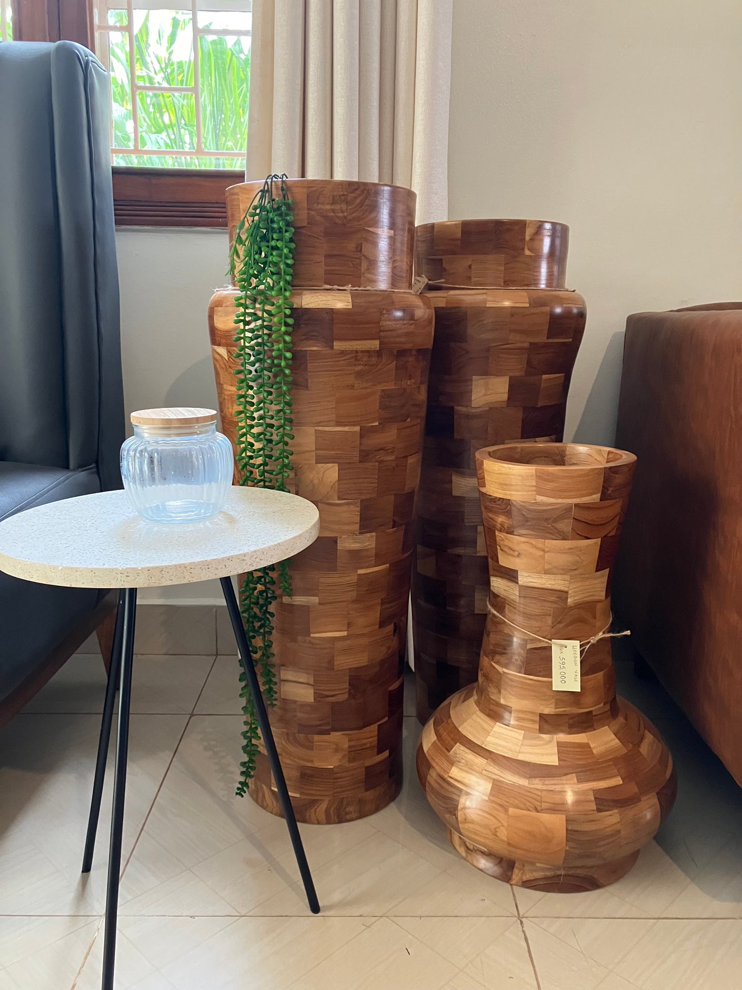 Wooden vases