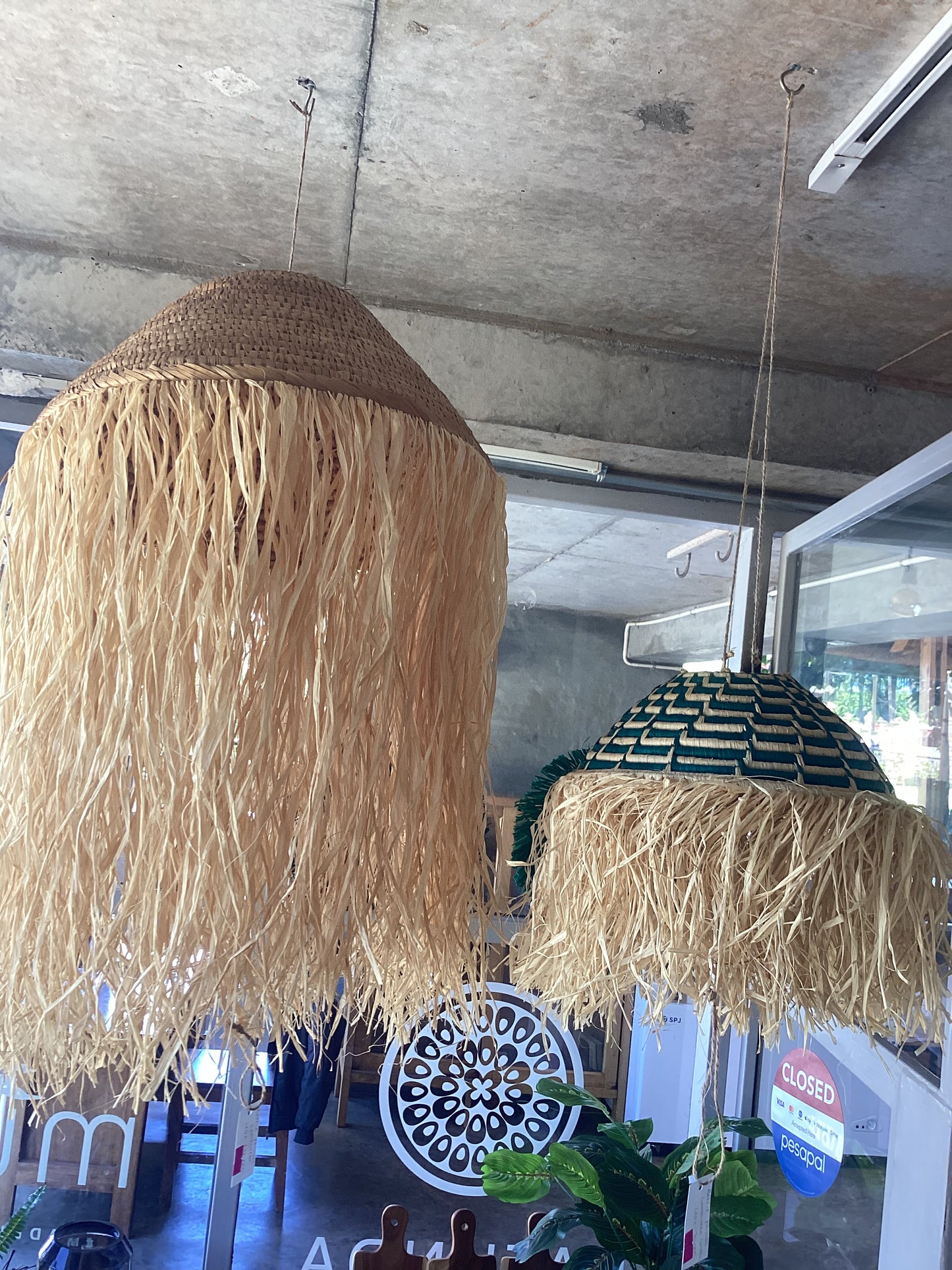 Raffia fringe lampshade